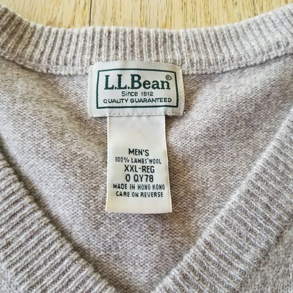 Lands End 100% PURE LAMBSWOOL Mens V-Neck Sweater Pullover Light Tan XXL - Picture 2 of 8